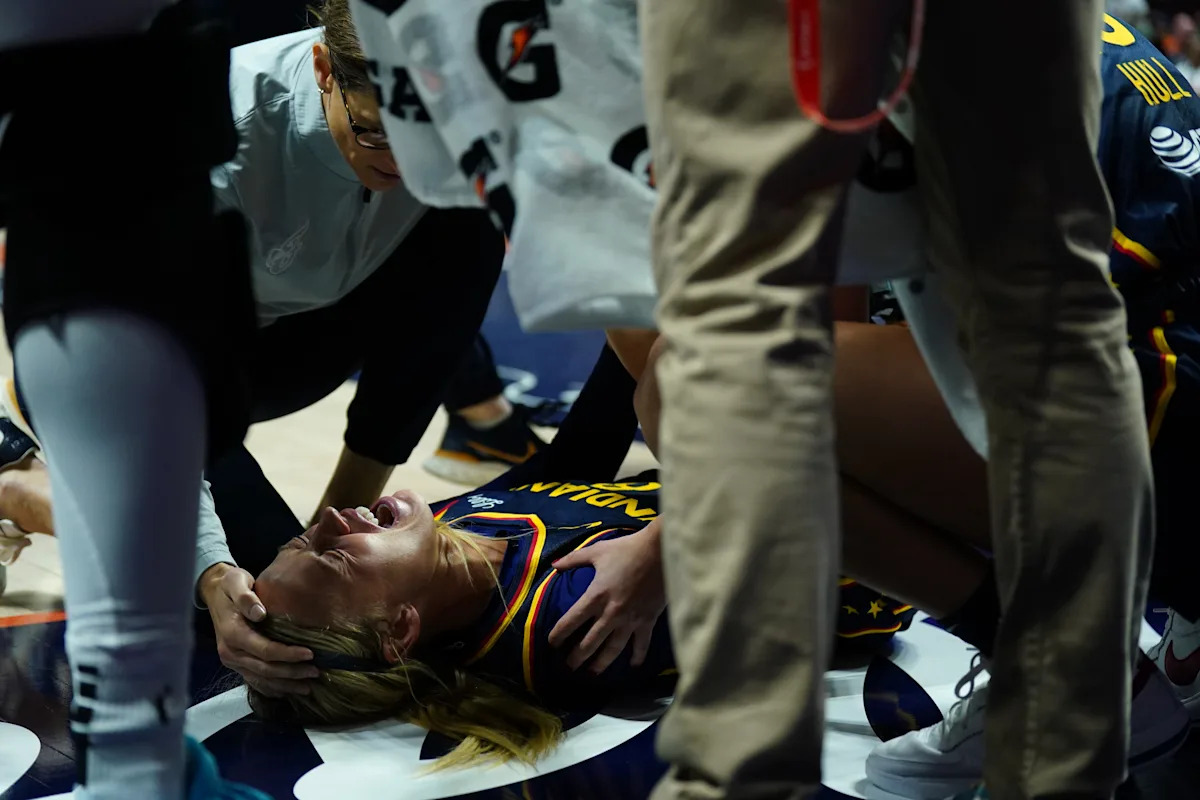 Sophie Cunningham ruled out of Fever’s overtime win over Sun after going down with a knee injury